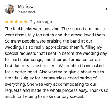 The Kickbacks Wedding Band The Kickbacks Wedding Band