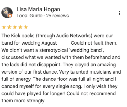 The Kickbacks Wedding Band